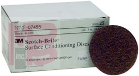 3M Scotch-Brite Surface Conditioning Disc 07455  3 in x NH A CRS  25 per box 4 boxes per case