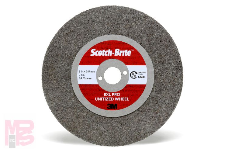 3M Scotch-Brite EXL PRO Unitized Wheel  3 in X 3.5 mm X 3/8 in 8A CRS 40 per case