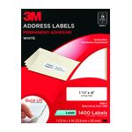 3M Address Labels 3100-F, 1 1/3 in x 4 in, 14/sheet, 100 sheets/pk