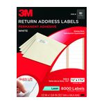 3M Address Labels 3100-R, 1/2 in x 1 3/4 in, 80/sheet, 100 sheets/pk