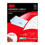 3M Address Labels 3400-C, 1 in x 2 5/8 in, 30/sheet, 50 sheets/pk