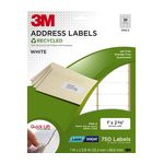 3M Address Labels 3700-A, 1 in x 2 5/8 in, 30/sheet, 25 sheets/pk