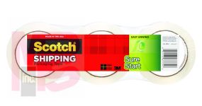 3M Scotch Sure Start Shipping Packaging Tape 3450-3  1.88 in x 54.6 yd (48 mm x 50 m) 3 pk