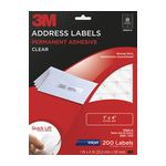 3M Address Labels 13500-D, 1 in x 4 in, 20/sheet, 10 sheets/pk