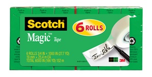 3M 810K6 Scotch Magic Tape  3/4 in x 1000 in - Micro Parts &amp; Supplies, Inc.