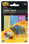 3M Post-it Super Sticky Label Pads 2900-LBG  1 in x 3 in 3 Pads in Limeade Electric Blue and Concord 75 Labels