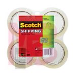 3M Scotch Sure Start Shipping Packaging Tape 3450-4  1.88 in x 54.6 yd (48 mm x 50 m) 4 pack 12/4