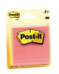 3M Post-it Lined Note 6300 3 in x 3 in (76 mm x 76 mm) Neon