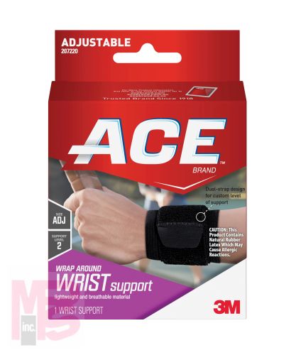 3M ACE Wrap Around Wrist Support Black 905003  Adjustable