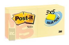 3M Post-it Notes 655-24VAD-B 3 in x 5 in (76 mm x 127 mm) Canary Yellow 6 per case