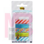 3M Post-it Pattern Flags  Geos Pattern Collection 0.47 in x 1.7 in 100/On-the-Go Dispenser 1 Dispenser/Pack