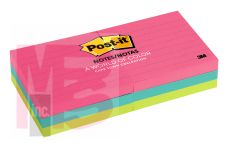 3M Post-it Notes 630-6AN  3 in x 3 in (76 mm x 76 mm) Cape Town Collection Lined 6 Pads/Pack