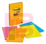 3M Post-it Super Sticky Notes 4621-SSAU  4 in x 6 in (101 mm x 152 mm) Rio de Janeiro Collection Lined 4 Pads/Pack