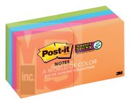 3M Post-it Super Sticky Notes 622-8SSAU  1.8 in x 1.8 in (47.6 mm x 47.6 mm) 8 pads/pack Rio de Janeiro Collection