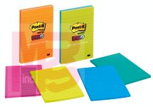 3M Post-it Super Sticky Notes 4645-3SSMX  4 in x 6 in (101 mm x 152 mm) Marrakesh and Rio de Janeiro Collections Lined 4 Pads/Pack