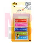 3M Post-it Printed Flags 684-SH-OPBLA  .47 in x 1.7 in (11.9 mm x 43.2 mm) "Sign Here" Assorted Colors