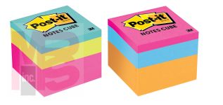 3M Post-it Notes Cube 2051-PKOR  1 7/8 in x 1 7/8 in (47.6 mm x 47.6 mm) Mixed Case Pink Wave and Orange Wave