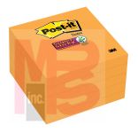 3M Post-it Super Sticky Notes 654-5SSNO  3 in x 3 in (76 mm x 76 mm) Neon Orange 5 Pads/Pack 90 Sheets/Pad