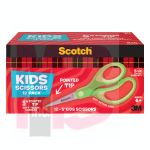 3M Scotch 12PK Kids Scissors 1442P-12  5 inch Green Pointed