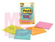 3M Post-it Super Sticky Notes 3321-SSMIA-B  3 in x 3 in (76 mm x 76 mm) Miami Collection 4 Pads/Pack 45 Sheets/Pad