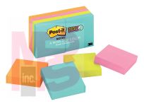 3M Post-it Super Sticky Notes 622-8SSMIA  1 7/8 in x 1 7/8 in (47.6 mm x 47.6 mm) Miami Collection 8 Pads/Pack 90 Sheets/Pad