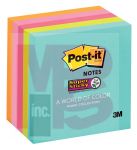 3M Post-it Super Sticky Notes 654-5SSMIA  3 in x 3 in (76 mm x 76 mm) Miami Collection 5 Pads/Pack 90 Sheets/Pad