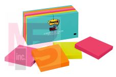 3M Post-it Super Sticky Notes 654-12SSMIA  3 in x 3 in (76 mm x 76 mm) Miami Collection 12 Pads/Pack 90 Sheets/Pad