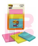 3M Post-it Super Sticky Notes 3432-SSMIA  Assorted Sizes Miami Collection 3 Pads/Pack 45 Sheets/Pad