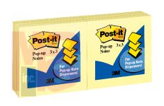 3M Post-it Pop-up Notes R330-YW6PK  3 in x 3 in x 100 shts