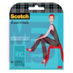 3M Scotch Essentials Permanent Hem Bonding Strips W-107-A  3/4 in x 4 in (19 mm x 10.1 cm) 30 Strips/Pack