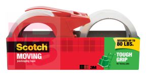 3M Scotch Tough Grip Moving Packaging Tape 3500S-2-1RD  1.88 in x 38.2 yd (48 mm x 35 m) 2 pack