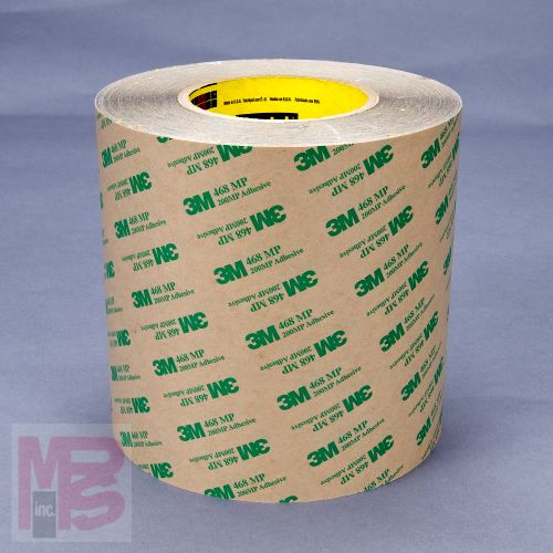 3M Adhesive Transfer Tape 468MP Clear  23.75 in x 180 yd 5 mil  1 roll per case