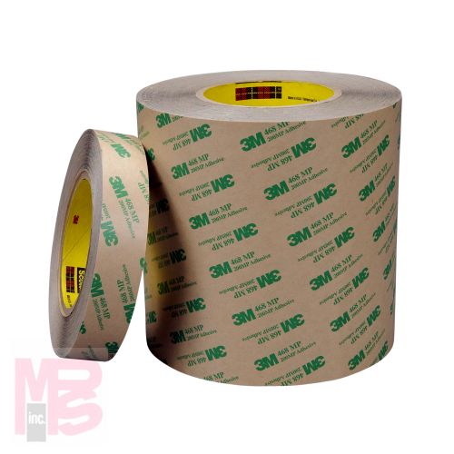 3M Adhesive Transfer Tape 468MP  Clear  48 in x 180 yd 5 mil  1 roll per case