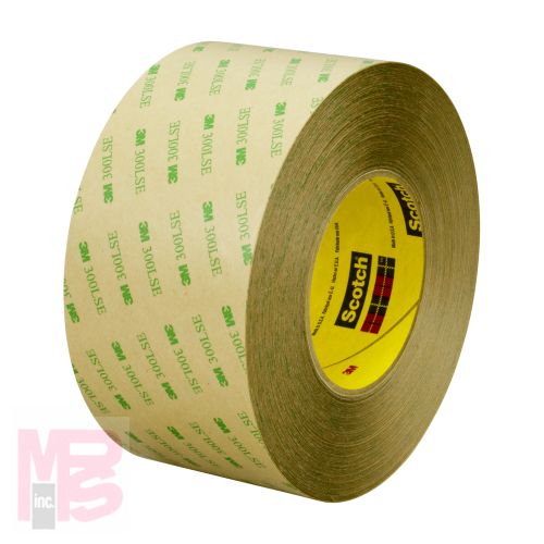 3M Double Coated Tape  Clear  54 in x 180 yd 5.9 mil  1 roll per case