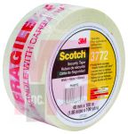 3M 3772 IW Scotch Printed Message FRAGILE HANDLE WITH CARE Box Sealing Tape White 48 mm x 100 m - Micro Parts &amp; Supplies, Inc.