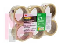 3M 371 PK6 Scotch Performance Box Sealing Tape Clear 48 mm x 50 m - Micro Parts &amp; Supplies, Inc.