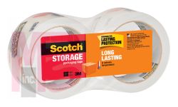 3M Scotch Storage Packaging Tape 3650-2  1.88 in x 54.6 yd (48 mm x 50 m) 2 pack - 6 packs/case