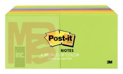 3M Post-it Notes  654-14AU 3 in x 3 in (76 mm x 76 mm) Jaipur colors 14 Pads/Pack