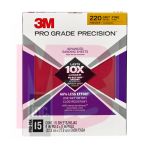 3M Pro Grade Precision Advanced Sanding Sheets 27220PGP-15 9 in x 11 in 220 grit Fine 15/pk 5 pack/case