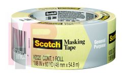 3M 2020-48A Scotch General Purpose Masking Tape  1.88 in x 60.1 yd (48 mm x 55 m) - Micro Parts &amp; Supplies, Inc.