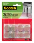 3M Scotch Round Felt Pads SP802-NA  Beige  1 in.  32/Pack