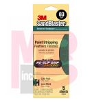 3M SandBlaster(TM) Sandpaper with NO-SLIP GRIP(TM) Backing 11080-G 3-2/3 in x 9 in 80 grit 5 sheets/pk 20 pk/case