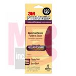 3M SandBlaster(TM) Sandpaper with NO-SLIP GRIP(TM) Backing 11120-G 3-2/3 in x 9 in 120 grit 5 sheets/pk 20 pk/case