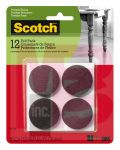 3M Scotch Round Felt Pads SP823-NA  Brown  1.5 in  12/pk