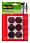 3M Scotch Round Felt Pads SP824-NA  Brown  1.5 in  24/pk