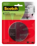 3M Scotch Round Felt Pads SP828-NA  Brown  3 in  4/pk