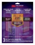 3M Pro Grade Precision Faster Sanding Sanding Sheets 220 grit Fine  26220TRI-3 9 in x 11 in 3/pk