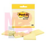 3M Post-it Notes  653-4-CY 1 3/8 in x 1 7/8 in (34.9 mm x 47.6 mm) Canary Yellow 4 pads 50 sheets per pad