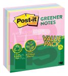 3M Post-it Greener Notes 654RP-24AP  3 in x 3 in (76 mm x 76 mm) Helsinki colors