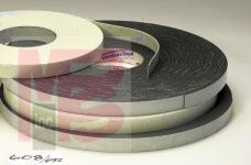 3M Venture Tape Double Sided 1/16 in PE Foam Glazing Tape VG1216 Black 1/2 in x 150 ft 40 per case